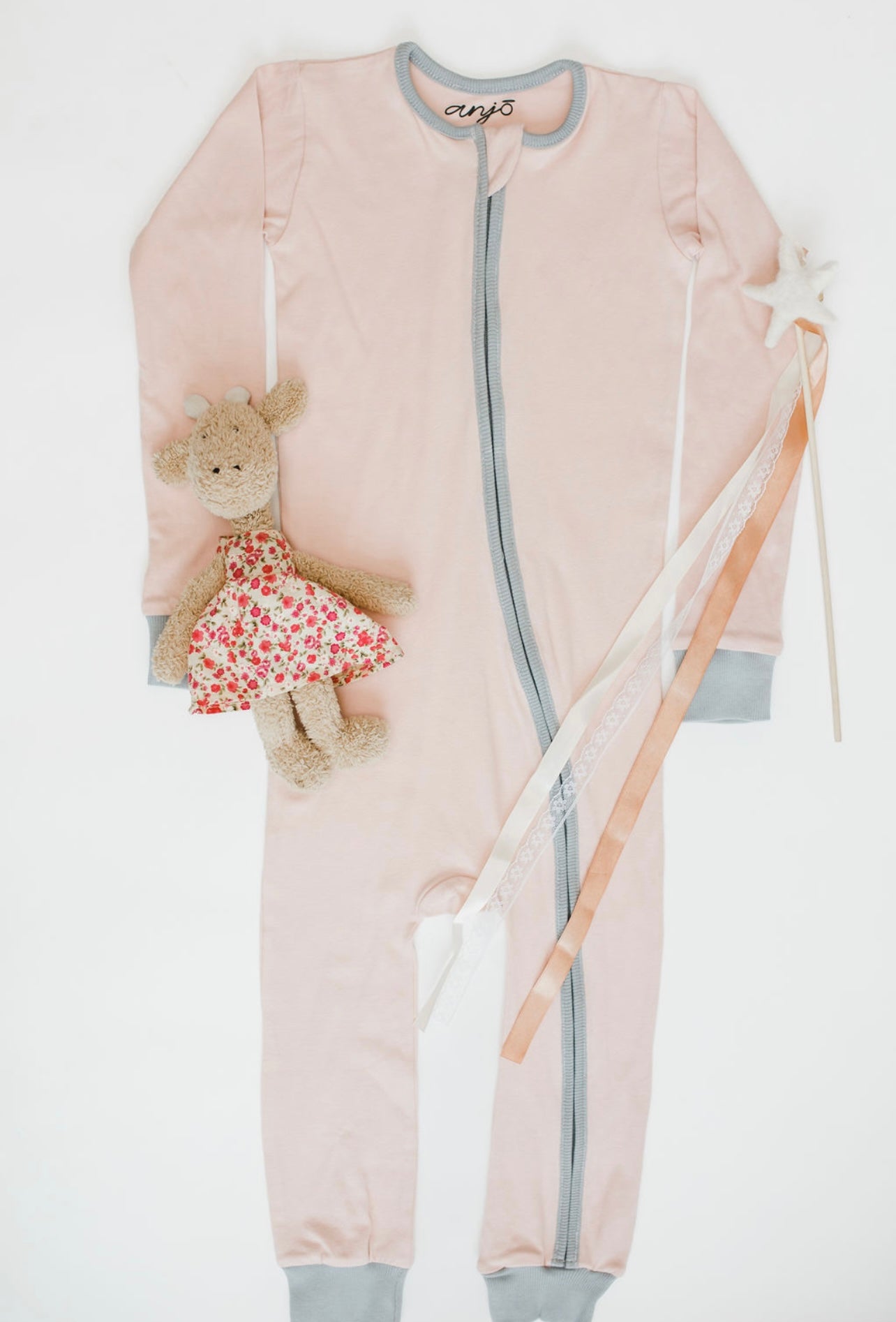 Pink Knit Birthday Zipper Pajamas