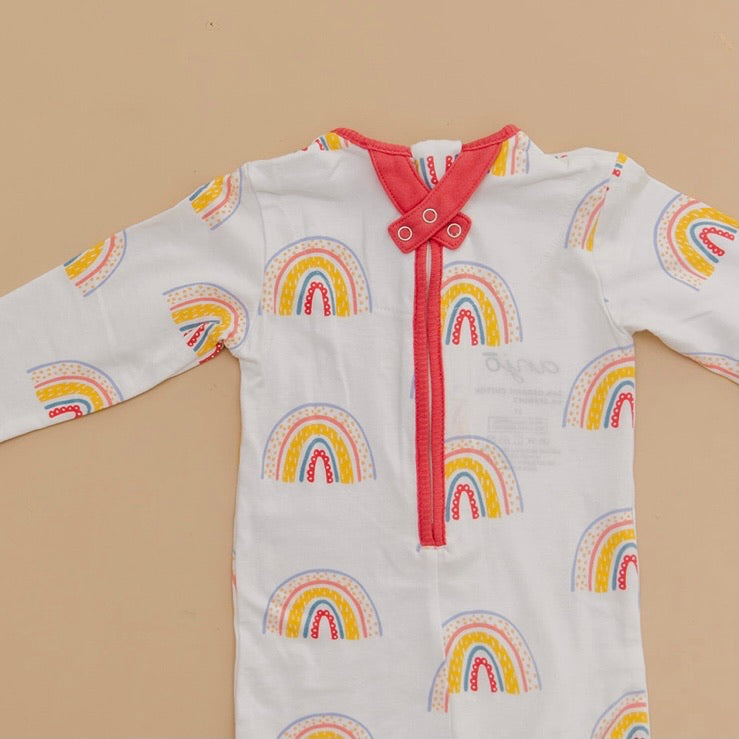Back zipper, Rainbow onesie pajamas